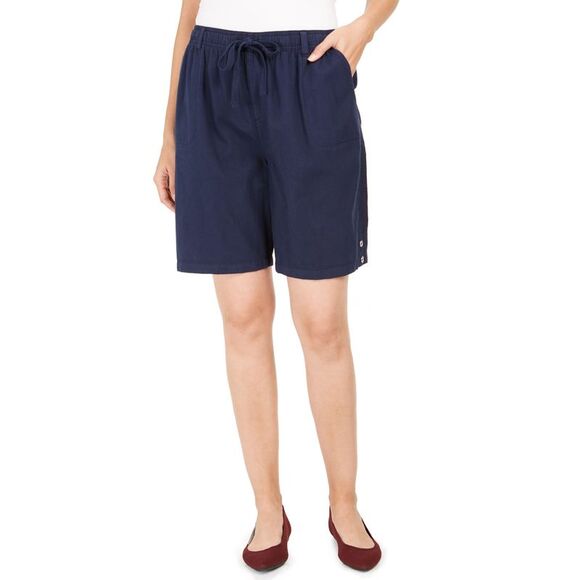 Karen Scott Cotton Drawstring Shorts - Picture 1 of 1